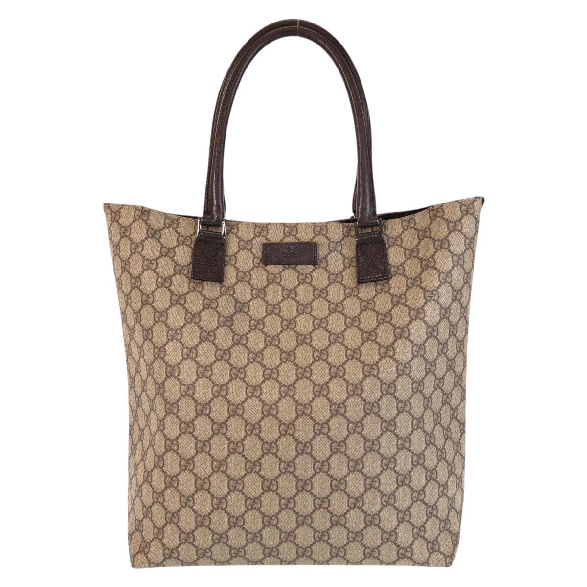 Sac fourre tout GUCCI beige marron GG Supreme toile cuir 131220 sac bandoulière femme