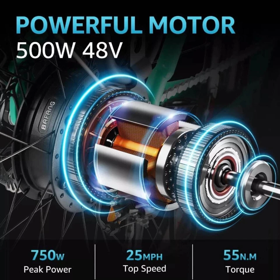 TESWAY Electric Mountain Bicycle 27.5inch 500W Shimano EMTB 7-Speed City e-Bike - Picture 9 of 14