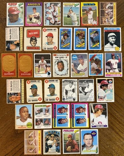 (35) 1960s & 1970s BASEBALL HOF/STAR CARDS NOLAN RYAN ROSE AARON LOW GRADE READ