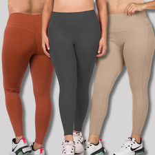 1X 2X 3X Athletic Fabric Wide Waist Long Length Leggings Active Workout Yoga