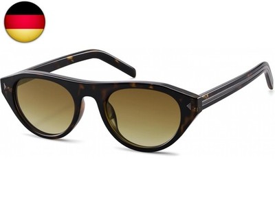 Retro Oval Sonnenbrille Damen Herren Trendy Schmale Cateye Brille UV400 Schutz