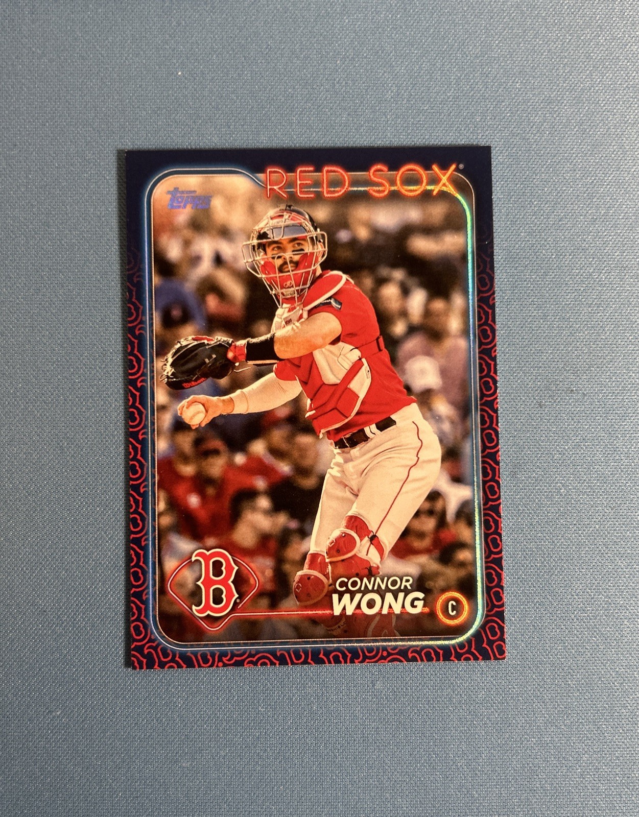 2024 Topps Connor Wong #104 Team Color Border Variation Short Print Red Sox Logo
