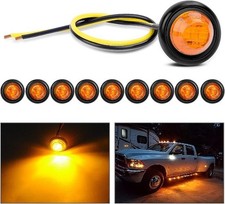 10 PCS 3/4 Round Clearance LED Front Rear Side Indicator Bullet Marker Light f