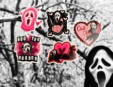 2  Vinyl Ghostface Movie Valentine  s Day Sticker Lot Laptop Locker Decal New