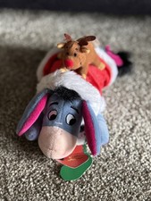 Disney Store 9" Święty Mikołaj Eeyore Boże Narodzenie 2002 Czapka Renifer Miękka zabawka z metkami