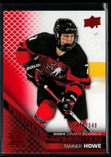 2022-23 UD TCJ Prospectus Momentous Red #PM-22 Tanner Howe 464/549