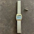 VINTAGE  RARE SEIKO A638-5009 QUARTZ ALARM LCD  WATCH 1980's(Gold Tone) Not work