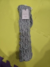 NWT Rachel Parcell Knee-High Cozy/Fuzzy Socks - Grey Medium Heather - Shoe Size