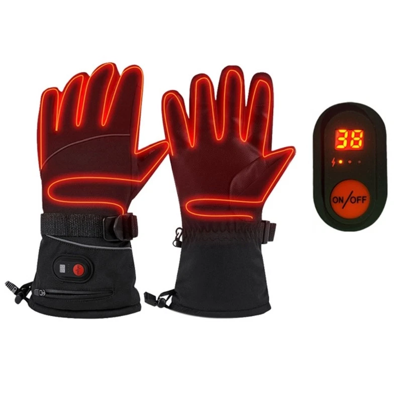 Touchscreen Heated Gloves Waterproof Fleece Gloves Electric Thermal Gloves