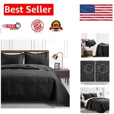 Lightweight Quilt Set for Queen Bed - Durable Coin Pattern Coverlet, 3 Pieces