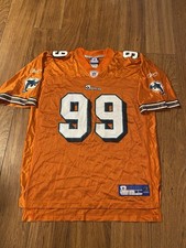 Jason Taylor #99 Reebok Authentic Equipment Orange Dolphins NFL Jersey Large