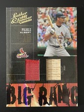2005 Donruss Leather & Lumber Big Bang Albert Pujols 2/5 Jersey Game Used Bat