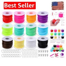 Lanyard String, Gimp String Kit with 12 Rolls Plastic Lacing Cord, 20 Pcs Sna...