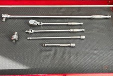 Snap-on Ratchet Set with Extension & F67B Adapter Chrome Steel Used
