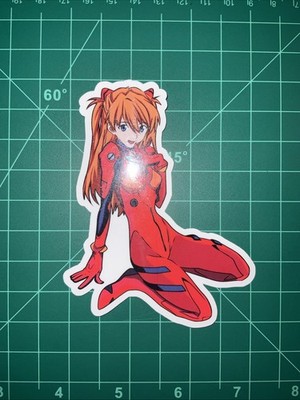 Evangelion Asuka Langley Anime Uv Waterproof Sticker 3 x4 