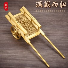 New Brass Cart Figurine Chinese Style Home Decor Collectible Ornament Gift