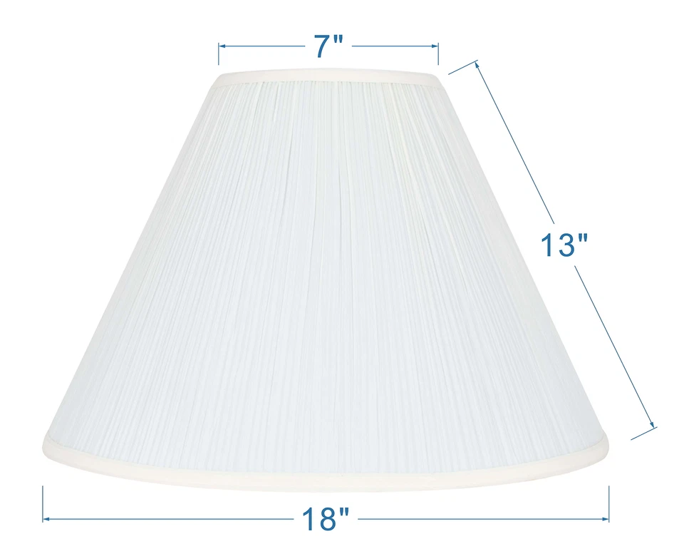 Pantalla de lámpara plisada Mainstays 7x18x13" Empire Off-White 13 pulgadas de altura nueva actualización Foto 4 de 4