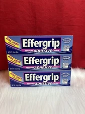 (3) Effergrip Zinc Free Denture Extra Strong Adhesive Cream 1.5 oz Discontinued