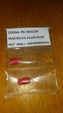 Cessna Master Cyl.  FILLER PLUG / VENT. PN 0541139 Lot of  2 EA SEE  Cessna IPC