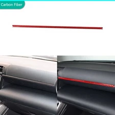 Red Carbon Fiber Co-pilot Dashboard Panel Trim Strips For Subaru BRZ GR86 22-23