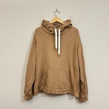 NSF Hoodie Women L Brown Pullover Sweatshirt Cotton Athleisure Sports Minimalist