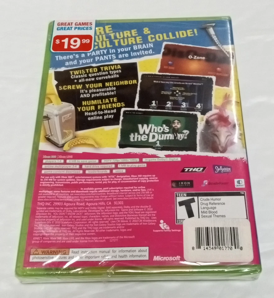 You Don't Know Jack (Microsoft Xbox 360 Game, 2011) NEW SEALED - Image 2 of 2