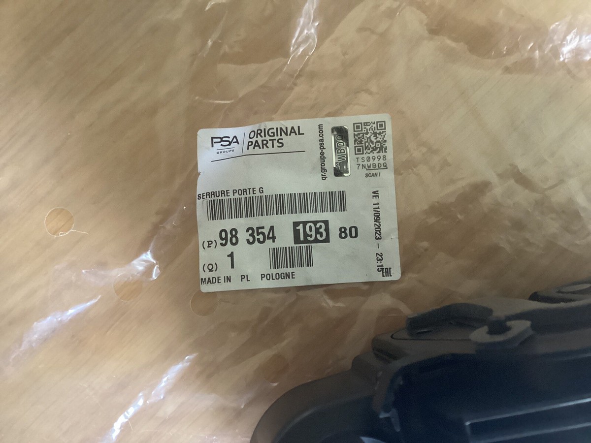 GENUINE OEM PEUGEOT 308 LEFT NS FRONT DOOR LOCK 9835419380 | eBay