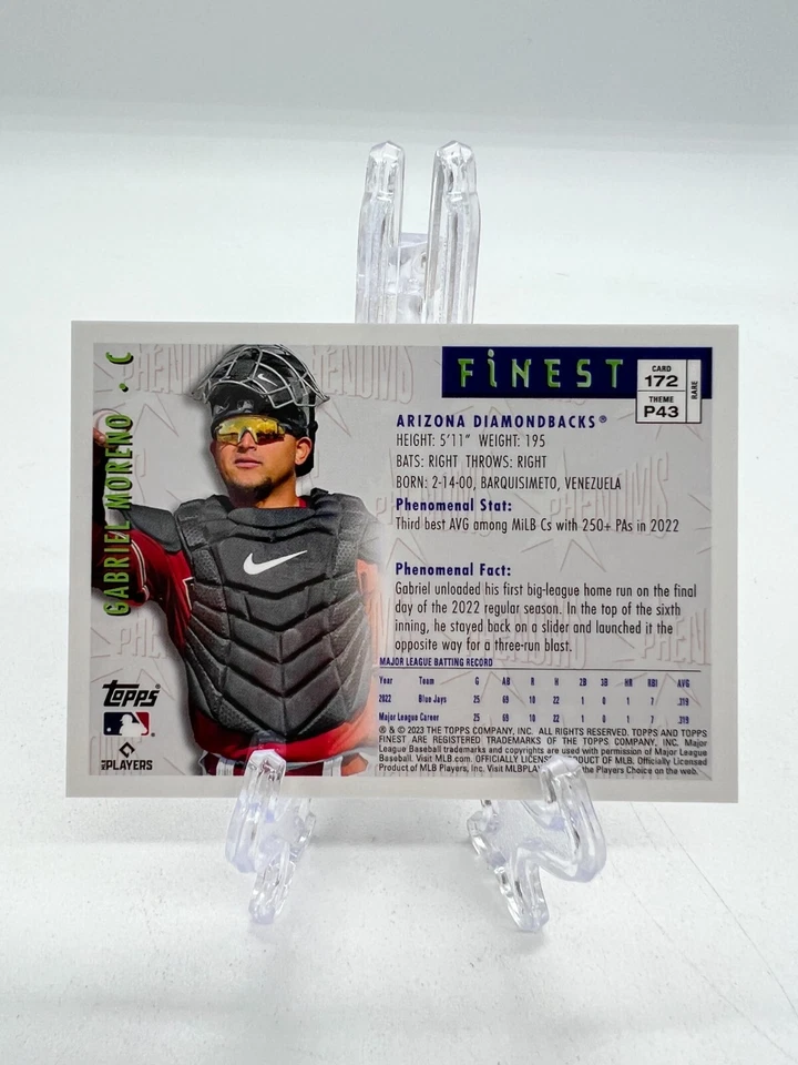 2023 Topps Finest Flashbacks Phenoms Gabriel Moreno #172 Rare Gold RC Rookie - Image 2 of 2