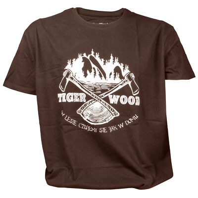 Herren-T-Shirt Braun M - TigerWood Two Axes