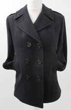 Military Women's Pea Coat, Black, Wool, Us Navy, Enlisted, Small, Uk 8 - R197