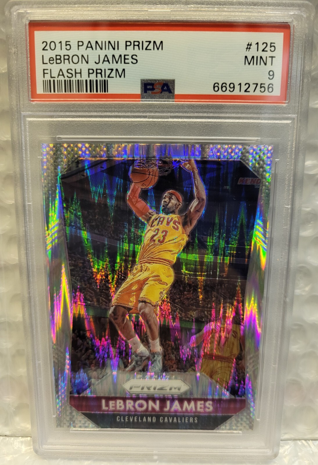 2015-16 Panini Prizm Lebron James Flash Prizm #125 PSA 9