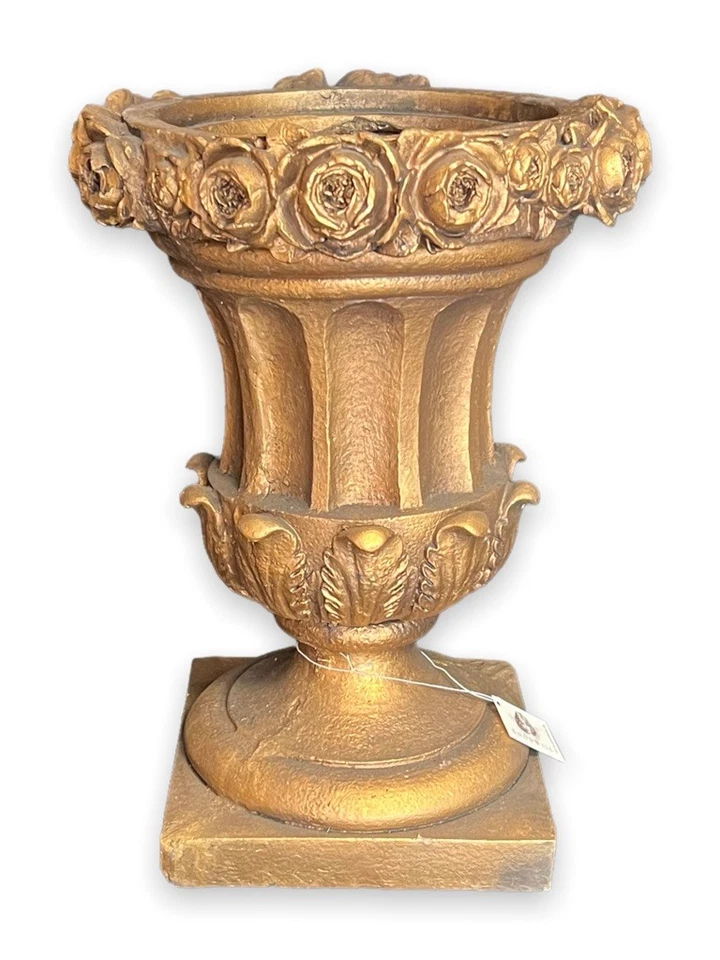 Goodwill Pflanztopf Blumentopf Blumenübertopf Pokal Rosen Gold Barock 40cm NEU - Bild 3 von 4