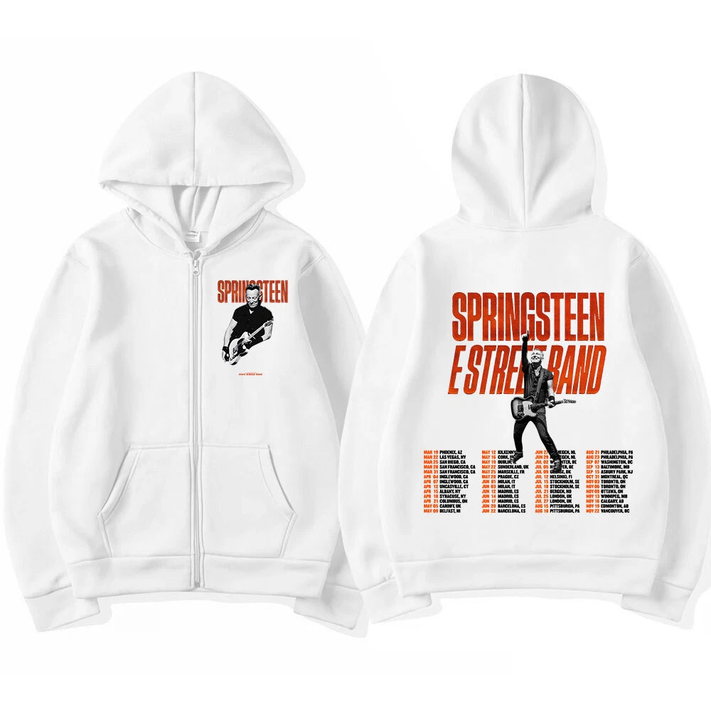 Bruce Springsteen and E Street Rock Band 2024 Tour Zipper Zip-up Hoodie