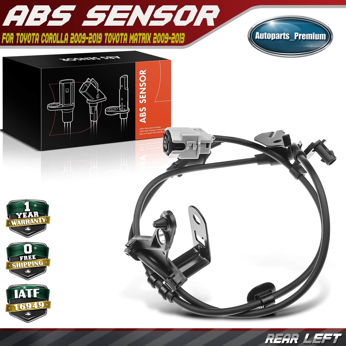 Rear Left Driver ABS Wheel Speed Sensor for Toyota Corolla