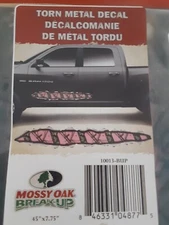 Mossy Oak Graphics: Torn Metal Decal auto truck pink camo