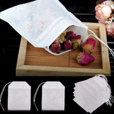 100 / 50 PCS Empty Paper Tea Bags Filter With String Heat Seal Tea Bags UK POST