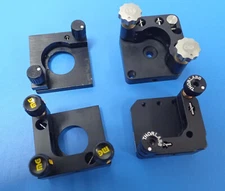 MELLES GRIOT + NEWPORT + THORLABS VARIOUS KINEMATIC MIRROR MOUNTS LOT OF 4 UNITS