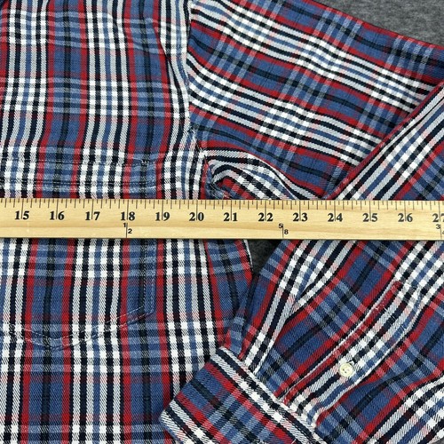 VINTAGE Gitano Shirt Mens Large Red Flannel Plaid Heavyweight Long Sleeve 90s - Picture 7 of 9