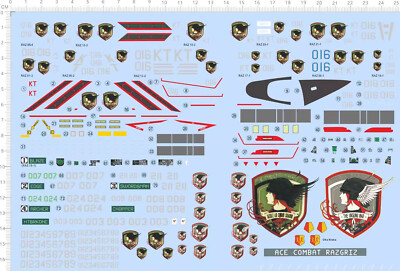 1/72 F-14 F-14A TOMCAT Fighter SP313 Razgriz Markings Transfer Sheet Water Decal