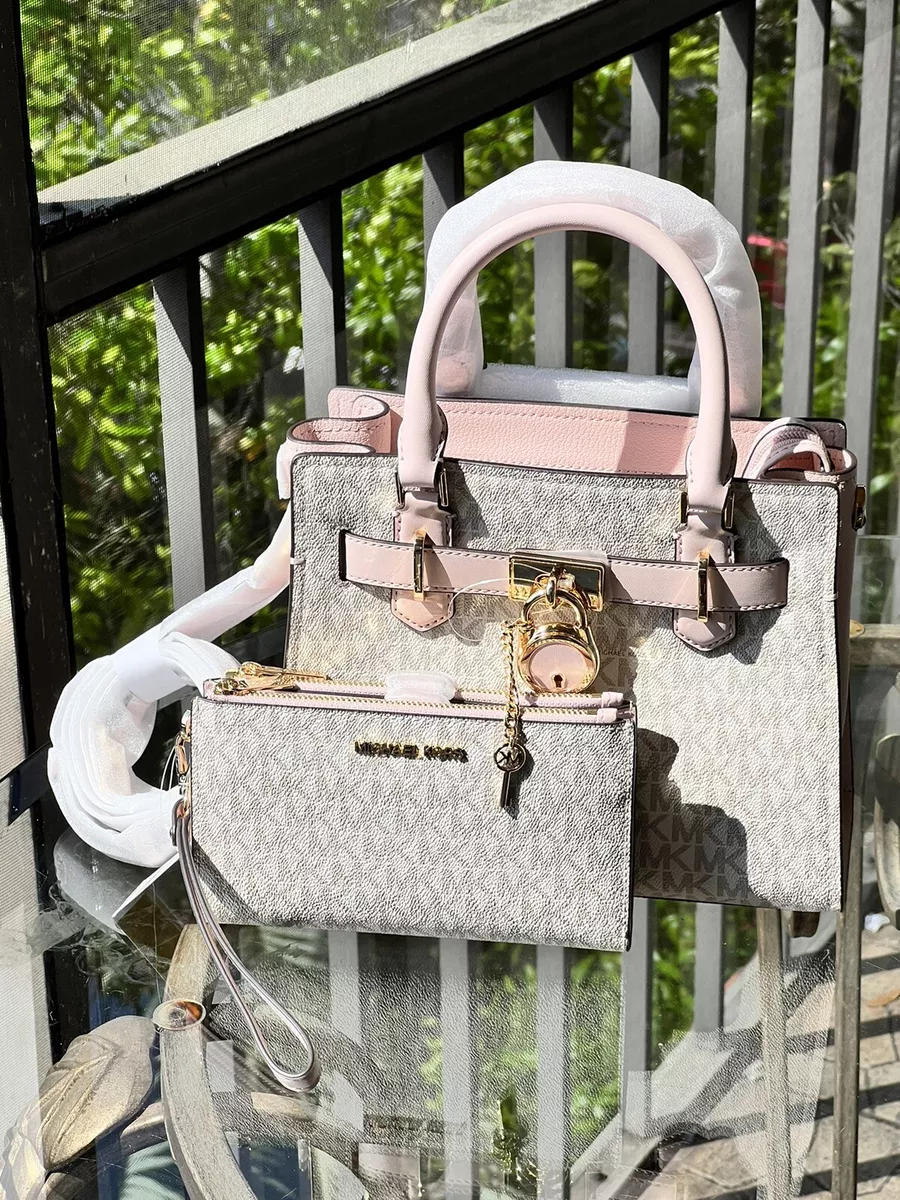 MICHAEL KORS HAMILTON SM SATCHEL SHOULDER CROSSBODY BAG powder Blush MK+Wallet