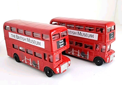 2 London DoubleDecker Diecast Buses ''THE BRITISH MUSEUM'' by CORGI TOYS  - 5.75''L