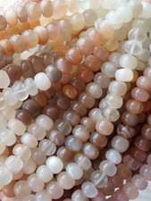 Superb 8 MM Natural Multi Moonstone Smooth Rondelle Beads/RJS-060
