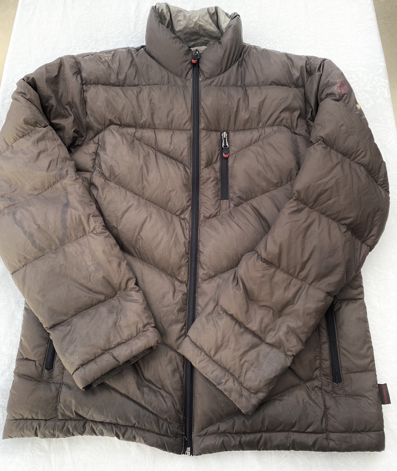 calvin klein brown packable down jacket medium - image 3