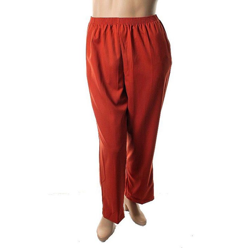 $44 Alfred Dunner Orange Solid Flat Front Casual Wear to Work Pants Sz 10 NWT