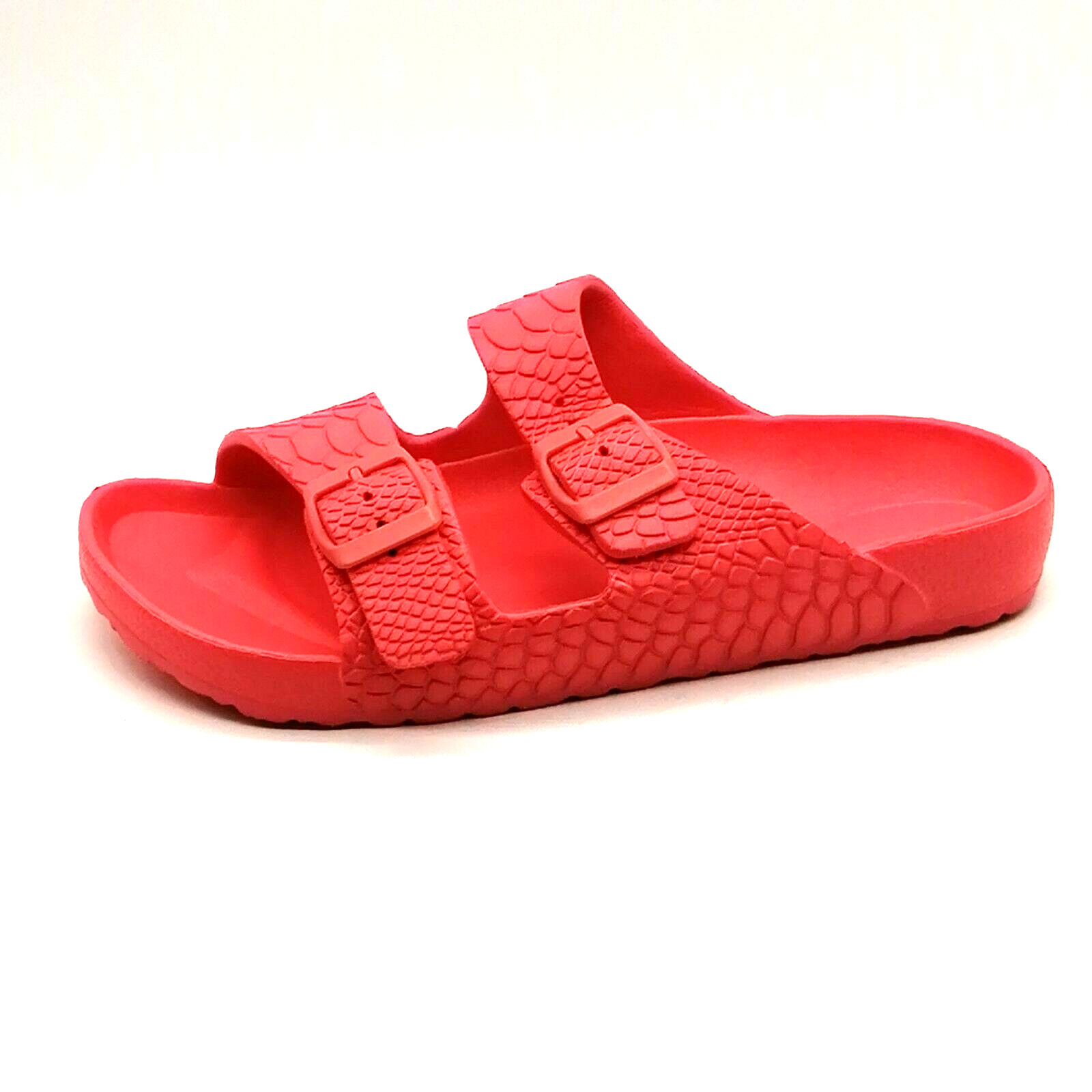 Womens Double Strap Slide Sandal Pink Polyurethane Mo… Gem