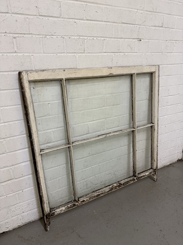 Ventana de marco de panel de madera eduardiano antiguo recuperado de 6 paneles 861 x 850 mm - Imagen 2 de 12