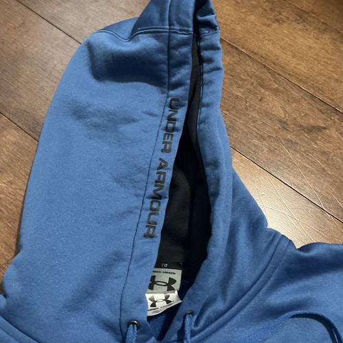 Under Armour Fleece Hoodie Herren L Pullover Sweatshirt Blau Polyester Logo - Bild 9 von 11