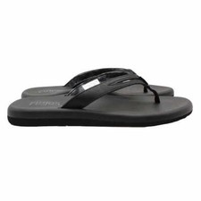 Flojos Womens Black Tie Dye Memory Foam Thong Flip Flop Sandals