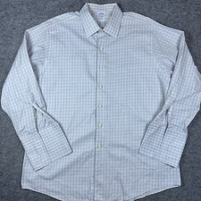 Brooks Brothers Shirt Mens 18 34 Button Up Check Made in USA French Cuff Vintage