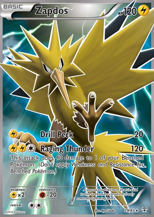 Pokemon - Zapdos (Full Art) - 29/83 - Generations - Ultra Pokemon - Zapdos (Full Art) - 29/83 - Generations - Ultra